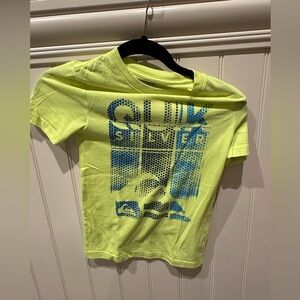 QUIKSILVER Boys Size Small Lime Green & Blue Short Sleeve Tee Shirt